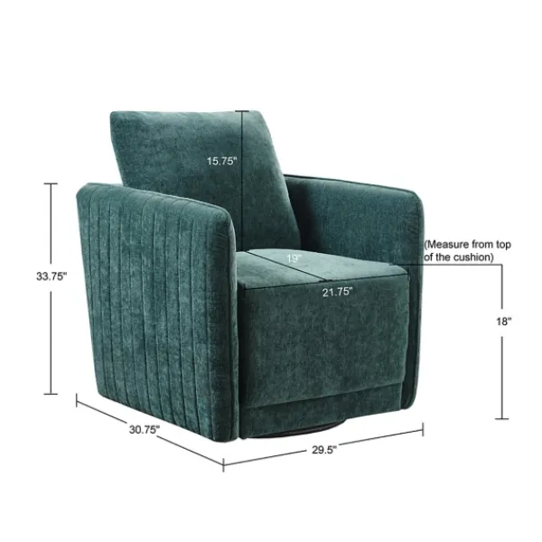 Accent Chairs-Kirkland's Home Emerald Textured Arm Swivel Accent Chair Green