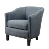 Accent Chairs-Kirkland's Home Emery Barrel Accent Chair Blue