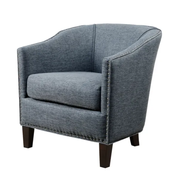 Accent Chairs-Kirkland's Home Emery Barrel Accent Chair Blue