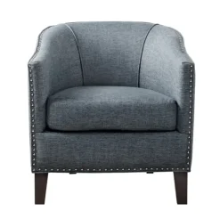 Accent Chairs-Kirkland's Home Emery Barrel Accent Chair Blue