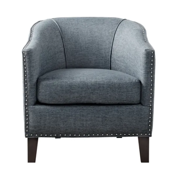 Accent Chairs-Kirkland's Home Emery Barrel Accent Chair Blue