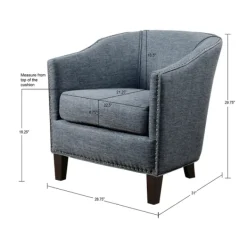 Accent Chairs-Kirkland's Home Emery Barrel Accent Chair Blue