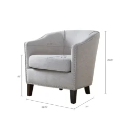 Accent Chairs-Kirkland's Home Emery Barrel Accent Chair Ivory