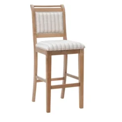 Bar Stools & Counter Height Stools-Kirkland's Home Emma Bar Stool With Nailhead Trim Gray