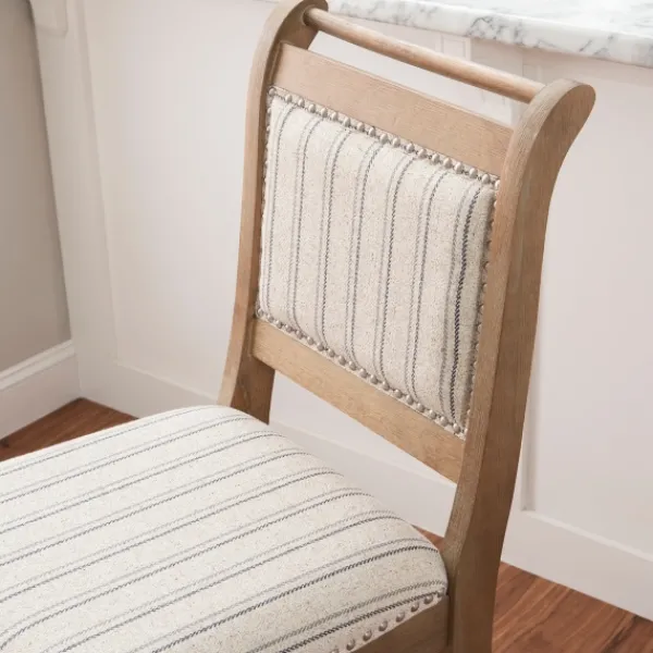 Bar Stools & Counter Height Stools-Kirkland's Home Emma Bar Stool With Nailhead Trim Gray