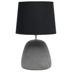 Table Lamps-Kirkland's Home Emma Concrete Table Lamp With Shade Black