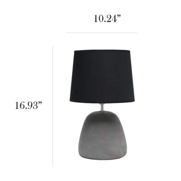 Table Lamps-Kirkland's Home Emma Concrete Table Lamp With Shade Black