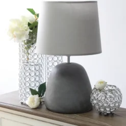 Table Lamps-Kirkland's Home Emma Concrete Table Lamp With Shade Gray