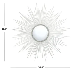 Decorative Mirrors-Kirkland's Home Emme Silver Sunburst Wall Mirror