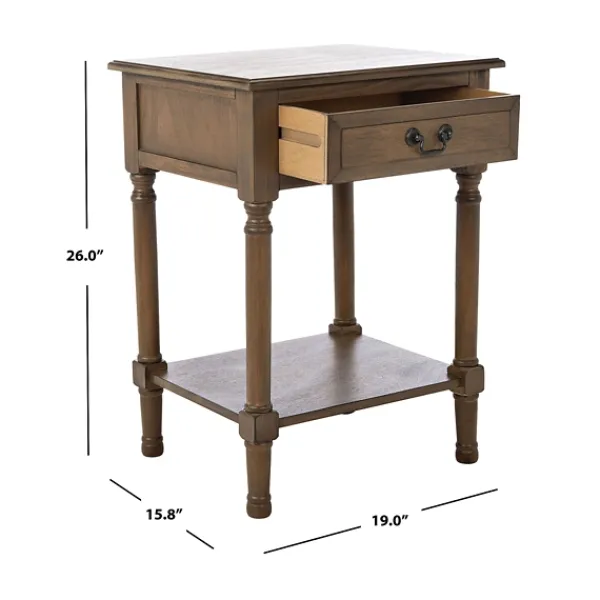 Accent & End Tables-Kirkland's Home Emory Natural Single Drawer Accent Table Black