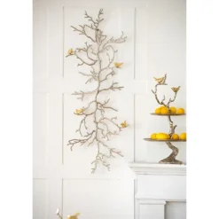 Wall Plaques-Kirkland's Home En Branches And Birds Metal Wall Plaque Gold