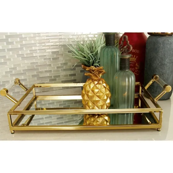 Decorative Trays-Kirkland's Home En Glammed Mirror Decorative Tray Gold