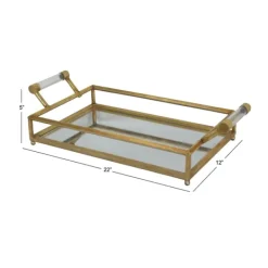Decorative Trays-Kirkland's Home En Glammed Mirror Decorative Tray Gold