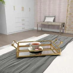 Decorative Trays-Kirkland's Home En Glammed Mirror Decorative Tray Gold