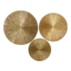 Wall Plaques-Kirkland's Home En Ribbed Sunburst Wall Plates, Set Of 3 Gold