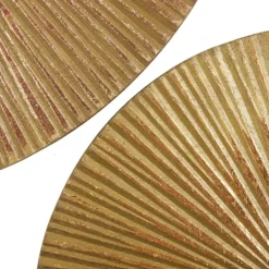 Wall Plaques-Kirkland's Home En Ribbed Sunburst Wall Plates, Set Of 3 Gold