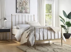 Beds & Headboards-Kirkland's Home En Sun Modern Arch Full Bed Frame Gold