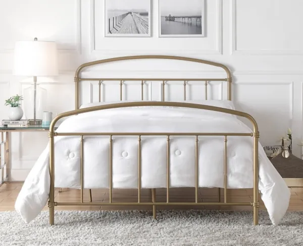 Beds & Headboards-Kirkland's Home En Sun Vintage Arch Full Bed Frame Gold