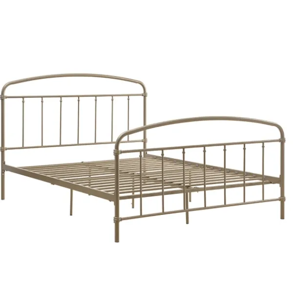 Beds & Headboards-Kirkland's Home En Sun Vintage Arch Queen Bed Frame Gold