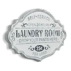 Wall Quotes & Signs-Kirkland's Home Enamel Laundry Room Wall Plaque White/Black