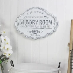 Wall Quotes & Signs-Kirkland's Home Enamel Laundry Room Wall Plaque White/Black
