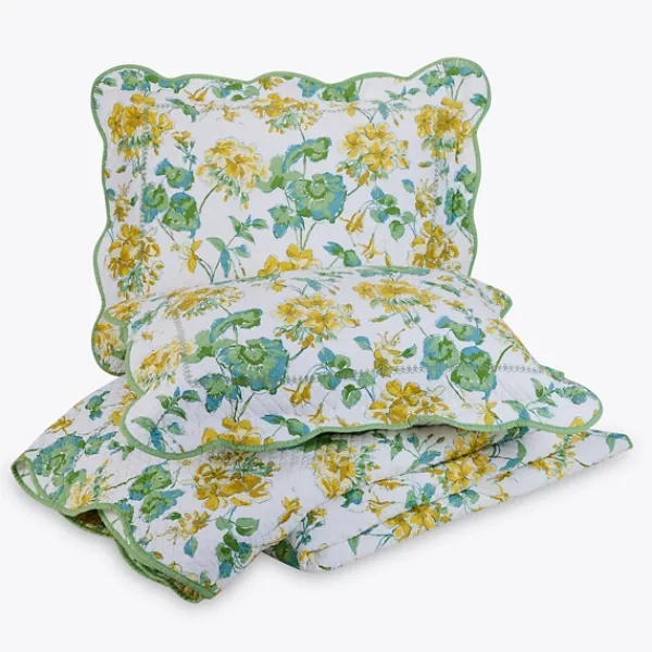 Quilts-Kirkland's Home English Meadow 3-Pc. King Quilt Set Green/Yellow/White