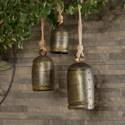 Decorative Accents-Kirkland's Home Engraved Hanging Decorative Bells, Set Of 3 Gold