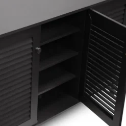 Cabinets & Sideboards-Kirkland's Home Espresso 3-Door Wood Cabinet Brown