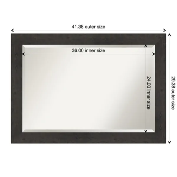 Framed Mirrors-Kirkland's Home Espresso Plank Beveled Mirror