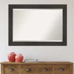 Framed Mirrors-Kirkland's Home Espresso Plank Beveled Mirror