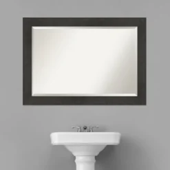 Framed Mirrors-Kirkland's Home Espresso Plank Beveled Mirror