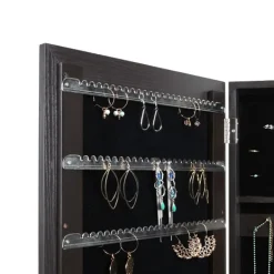 Full Length & Floor Mirrors-Kirkland's Home Espresso Wood Mirror Armoire Brown
