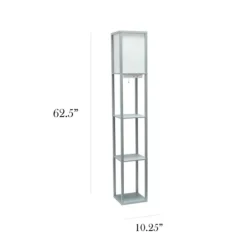 Floor Lamps-Kirkland's Home Etagere Shelf Charging Floor Lamp Gray