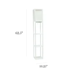 Floor Lamps-Kirkland's Home Etagere Shelf Charging Floor Lamp White