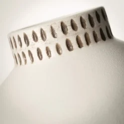 Vases-Kirkland's Home Etched Ceramic Urn Vase Ivory