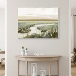 Framed Art-Kirkland's Home Eternity In Dawn Framed Canvas Art Print Green/Ivory