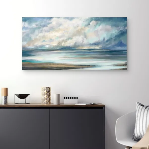 Canvas Art-Kirkland's Home Ethereal Skies Canvas Art Print, 48X24 In. White/Blue