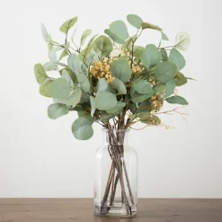 Arrangements & Greenery-Kirkland's Home Eucalyptus And Baby'S Breath Arrangement In Vase Green/Yellow