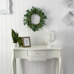 Wreaths-Kirkland's Home Eucalyptus Berry Wreath, 22 In. Green