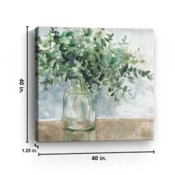 Canvas Art-Kirkland's Home Eucalyptus Bouquet Giclee Canvas Print, 40X40 In. Green/Multi