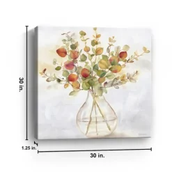 Canvas Art-Kirkland's Home Eucalyptus Vase Spice Ii Canvas Art Print Green/White/Yellow