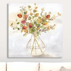 Canvas Art-Kirkland's Home Eucalyptus Vase Spice Ii Canvas Art Print Green/White/Yellow