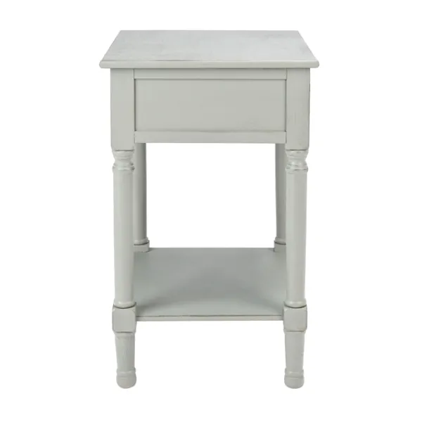 Accent & End Tables-Kirkland's Home Evelina Textured Single Drawer Accent Table Gray
