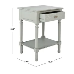 Accent & End Tables-Kirkland's Home Evelina Textured Single Drawer Accent Table Gray