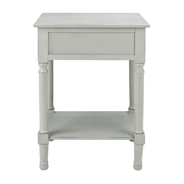 Accent & End Tables-Kirkland's Home Evelina Textured Single Drawer Accent Table Gray