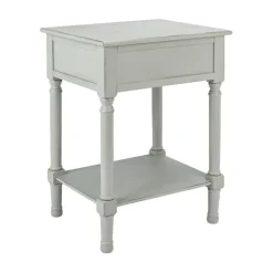 Accent & End Tables-Kirkland's Home Evelina Textured Single Drawer Accent Table Gray