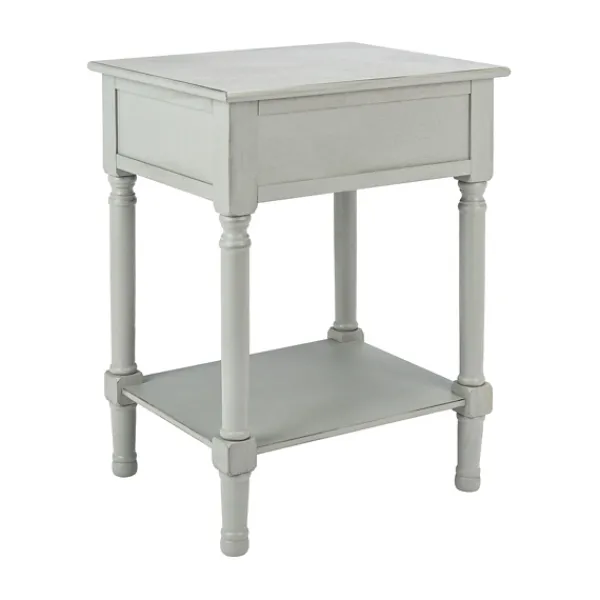 Accent & End Tables-Kirkland's Home Evelina Textured Single Drawer Accent Table Gray
