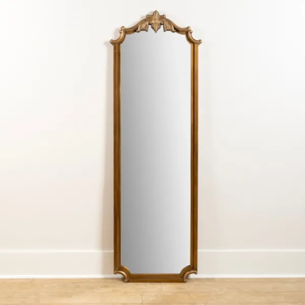 Full Length & Floor Mirrors-Kirkland's Home Evelyn Antique Gold Leaner Mirror