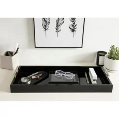 Decorative Trays-Kirkland's Home Evelyn Narrow Decorative Tray Black