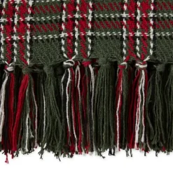 Blankets & Throws-Kirkland's Home Evergreen Forest Plaid Cotton Throw Green/Red